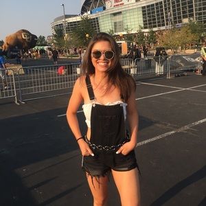 Misguided black short overalls